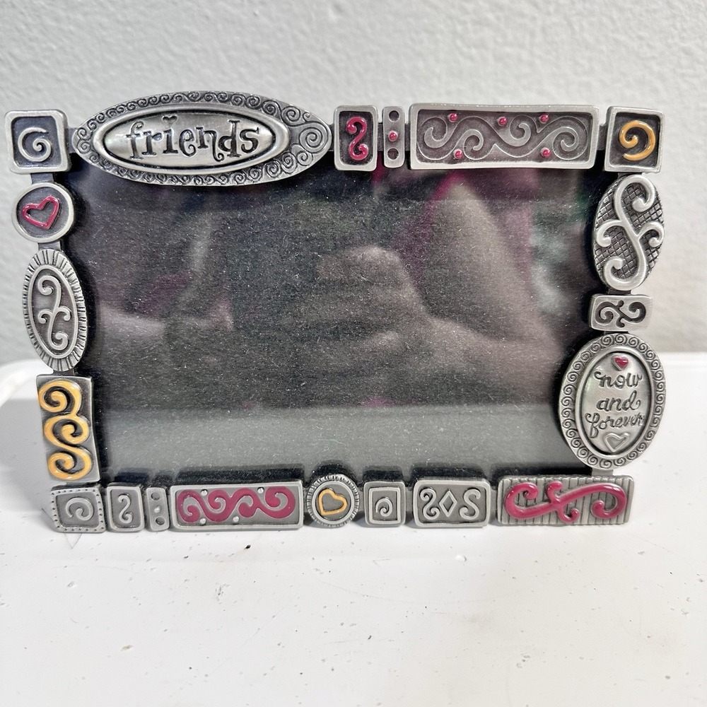 Fetco Home Decor Friends Picture Frame 7x5 Now & Forever Hearts Silver Tone